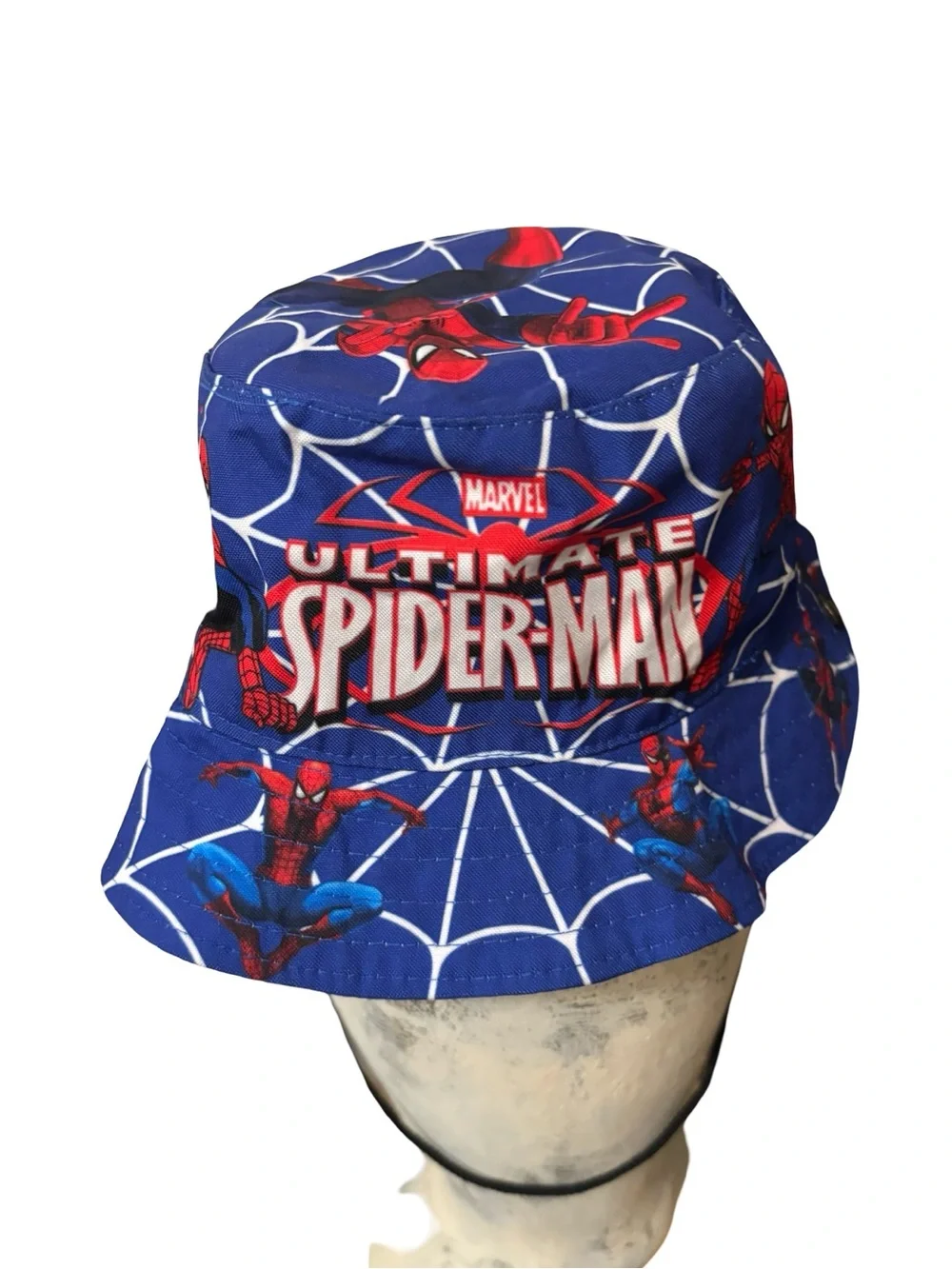 Kids Blue & Red Spider Superhero Bucket Hat